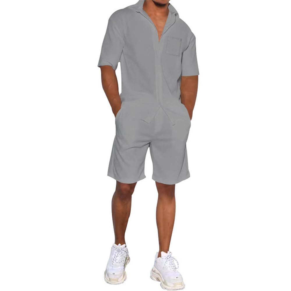 T-shirt set et pantalons de sport homme veste streetwear costume de gym gris XL