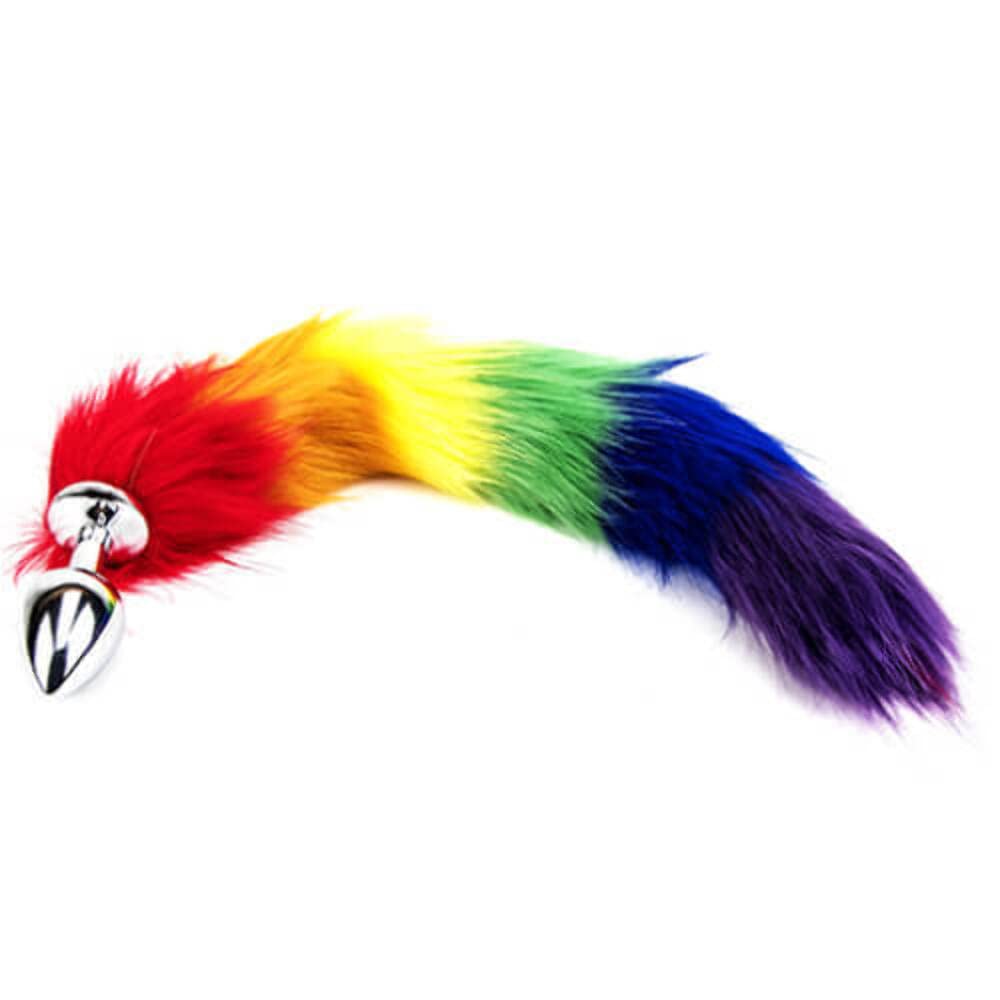 Plüsch-Fantasy-Regenbogen-Schwanz mit Butt Plug : Amazon.de: Drogerie &  Körperpflege
