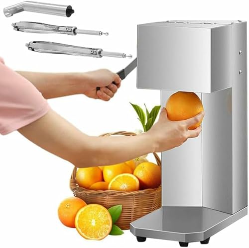 Exprimidor de naranjas eléctrico, exprimidor de cítricos comercial de acero inoxidable de 10 W, exprimidor de naranjas con motor potente y mango de agarre suave, control de pulpa de 3 segundos,