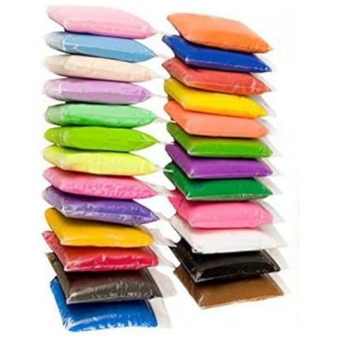 HoneyToys 24PCS Colorful Modeling Clay Air Dry Clay Studio 24 Bright Color，No-Toxic Modeling Clay, Creative DIY Crafts Cover