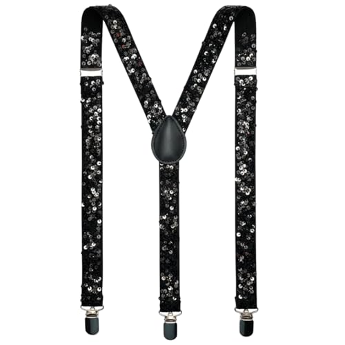 Fashion Suspenders (One Size, Black Sequin)