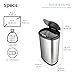 Ninestars 13 Gallon Kitchen Trash Can, Automatic Touchless Motion Sensor Trash Can with Black Lid, 50 Liter Stainless Steel Garbage Bin, Oval, DZT-50-13