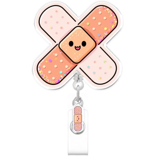 Porte-badge RN adhésif rétractable avec pince crocodile pour blouse infirmière