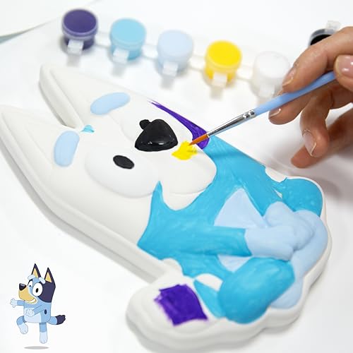Image of Horizon Group USA Paint Your Own Ceramic Stepping Stone Kit, Arts and Crafts for Kids, Toddlers, and Adults, Bluey
