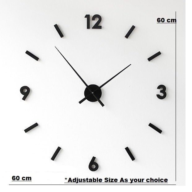 Image of Modern Wall Clock Minimalist | Large 3D DIY Wall Clock with Silent Sweep Movement,Frameless Wall Decor for Living Room, Office, Bedroom | Easy Installation & Stylish Decoration
