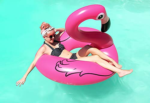 Flotteur Piscine Lumières Nuit Bouée Flamant Rose Solaire Avec LEDs - Gonflable Pour Piscine, Plage Ou Fêtes - Adulte Jusqu'à 113 Kg Bouee Geante Xxl