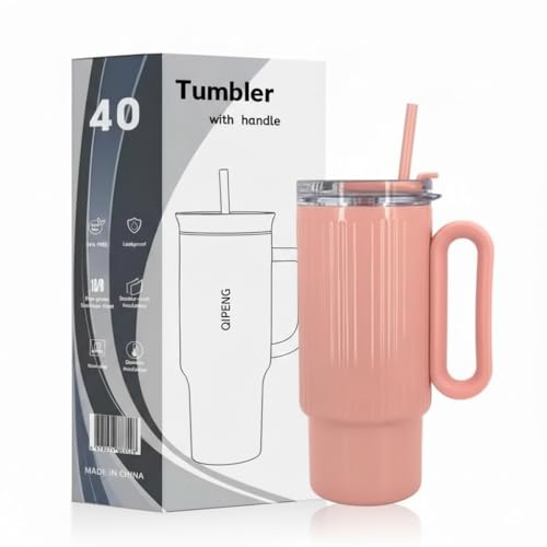Image of HomeCloud Insulated Coffee Tumbler with Lid - Double Wall Travel Mug for Hot & Cold Drinks, Leak-Proof, Durable, Portable, Stylish Stainless Steel Design (Pink)