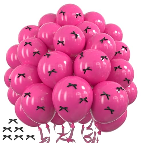 Image of Hot Pink Balloons 12 inch,70pcs Magenta Latex Party Balloons for Valentine's Day Wedding Engagement Bridal Bachelorette Tropical Party Decorations