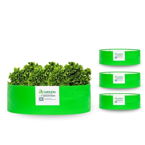 Image of HDPE Grow Bags for Plants 18X6 Inch (Pack of 4) | 260 GSM Heavy Duty UV-Protected Round Green Colour Plant Bags for Terrace and Vegetable Gardening | Strong & Reusable|
