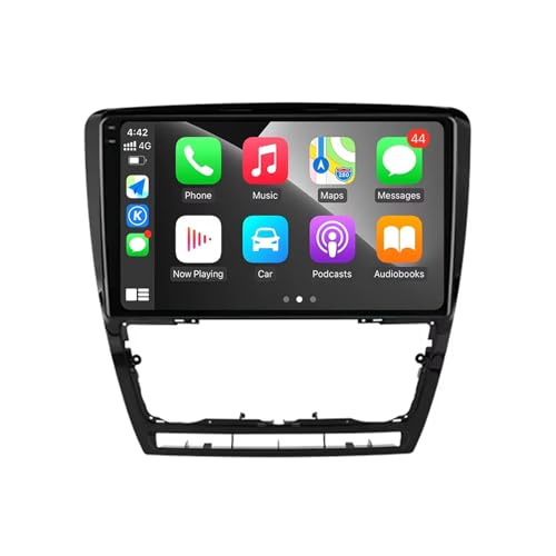10 Pulgadas Autoradio Estéreo Android 13 Reproductor Multimedia Radio para Skoda Octavia 2 A5 2004-2013 con Wireless CarPlay Control del Volante BT IPS Pantalla Táctil Cámara Trasera(Q7 8+256G)