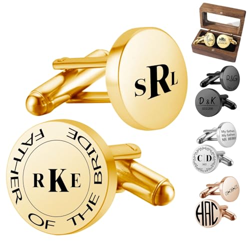 Boutons de Manchette Personnalisés pour Hommes, Gravure Personnalisée pour Mariage, Cadeaux Personnalisés pour le Marié, le Mari, le Père et les Affaires