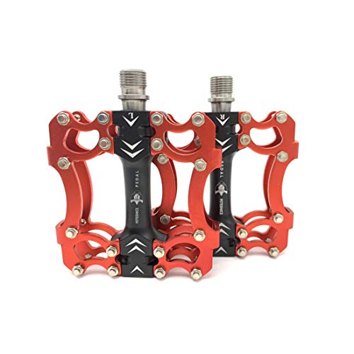 FETESNICE Mountainbike Pedale, ultrastarke, farbenfrohe, CNC-gefräste 9/16"MTB Pedale, zyklisch versiegelt, Flache Fahrrad Pedale aus 3 Lagerlegierungen(A-05) Cover
