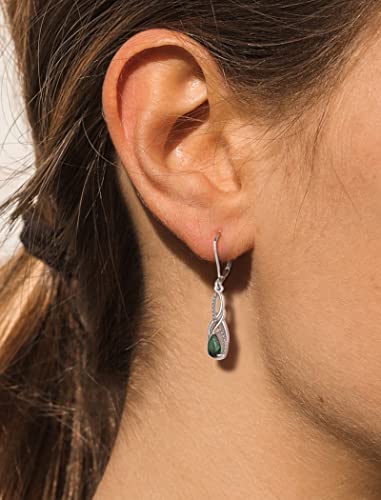 Yl Infinity Earrings 925 Sterling Silver Twist Dangle Drop Earring Created Emerald Celtic Knot Leverback Jewelry For Women #TOP2