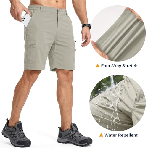 Image of Jessie Kidden Mens Cargo Shorts Expandable Waist Quick Dry Hiking Shorts