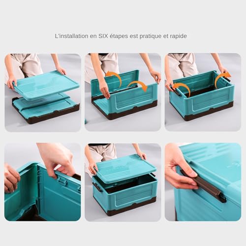 Bac de rangement pliable grand volume pour organisation de garage et maison