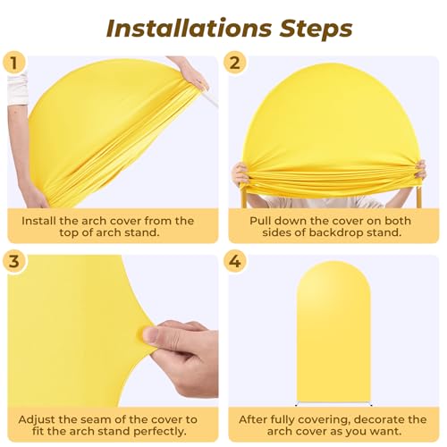 Funda de Arco para Fondo 6 ft Color Amarillo miniatura 3