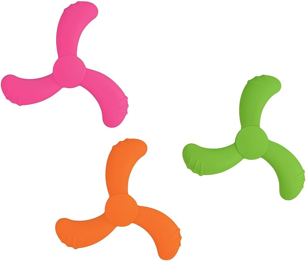 Boomerang Shape Latex Dog Toy Soft Chew Squeaky Fetch Toy for Small Medium Large Dogs Interactive Exercise Play