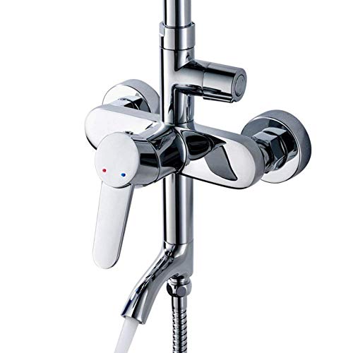 Robinet de douche et colonne d'eau au design épuré en finition chrome durable - 7