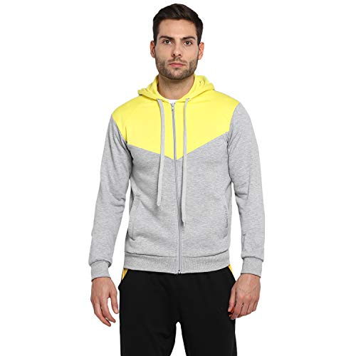 Image of OFF LIMITS Men Colorblock Hoodie Grey Jacket-Large