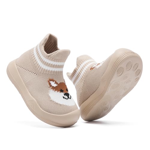 Image of Engtoy Baby Shoes Boys Girls Sock Shoes Slippers Baby Walking Shoes Baby Slip On Sneakers Infant Non-Slip Breathable Slippers with Soft Rubber Sole