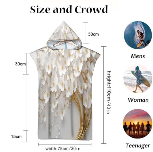 Poncho plage microfibre séchage rapide avec capuche floral - 6