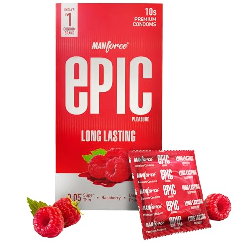 Image of Manforce Epic Pleasure| Ultra Thin Condom | Long Lasting Pleasure for Both | Raspberry Flavour | 10 Pcs |