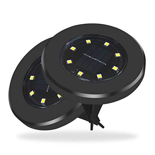 Preisvergleich Produktbild LSTC Solarleuchte Tisch Solar-Gartenleuchte Solarleuchten im Freien Solarleuchten für Decking Solarbetriebene Außenleuchte 2pcs,White