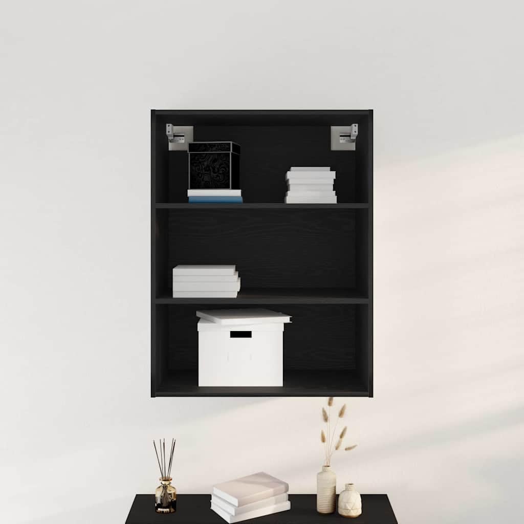 vidaXL Mobiletto da Parete Appeso Rovere Nero 69,5 x 32,5 x 90 cm, Sala da Pranzo, Mobile Rettangolare Moderno, armadietto a Muro, Elegante Arredamento salvaspazio
