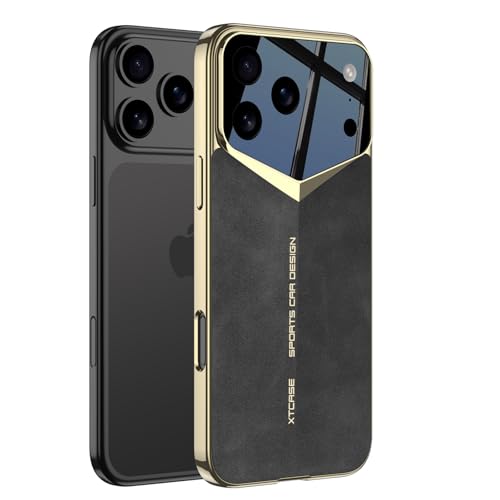 スマホ携帯ケース【iPhone 17 Pro Max専用】全包囲保護 電鍍金フレーム 磨砂レザー 超薄軽量 ワイヤレス充電対応 レンズ保護 マットの表面 人気 カバー 指紋防止 おしゃれ メッキ キラキラ 手帳型 可愛い 面白い かわいい 耐衝撃 滑り防止