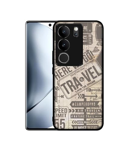Image of Travel Design Premium 2D Printed Metal Back Case Cover for Vivo V29 5G / V29 Pro 5G