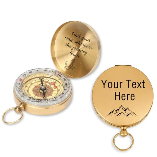 Brújula personalizada de latón resistente y luminosa miniatura 1