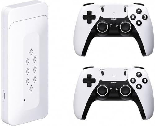 Image of BVG M22 Retro Game Stick Wireless HD Console | 64GB, 30,000+ Games, 50+ Emulators | 4K HDMI Plug & Play Gaming System with Dual Controllers (White)