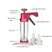 Cambom Clear Cookie Press Gun Kit with 16 Discs and 6 Icing Tips for DIY Biscuit Maker and Decoration Red