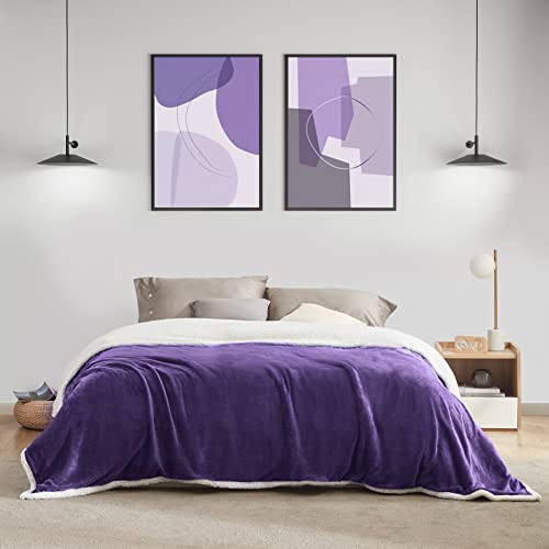 Beautex Sherpa Fleece Throw Blankets, Soft Fluffy Flannel Plush Blanket And Throw, Fuzzy Cozy Purple Cuddle Blankets For Couch Bed Sofa Adults (50" X 60", Purple) #TOP5