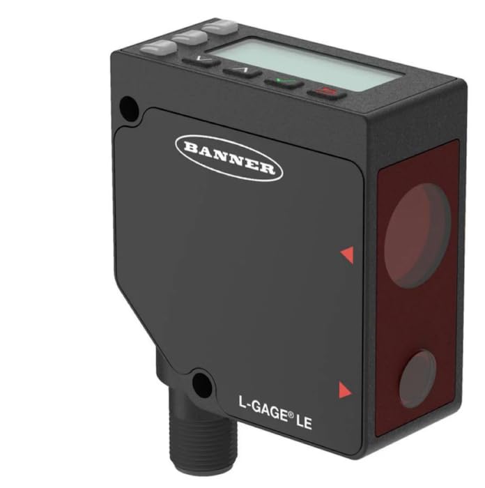 LE250KC1Q, Distance Sensor Modules Laser Displacement Sensor; Range: 100-400 mm; Input: 12-30 V dc; Output 1: Push/Pull; IO-Link; Output 2: PNP; Class 1 Laser; M12 Integral QD