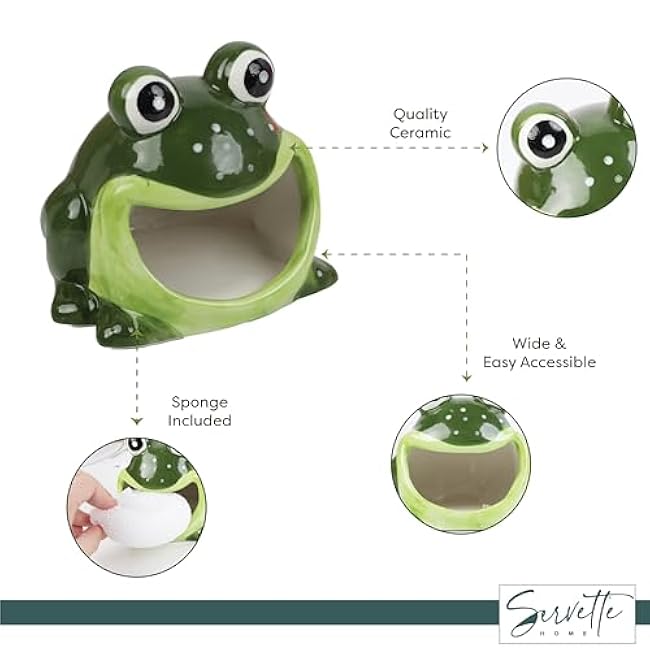 Decorative Dish Sponge Holder for Kitchen Sink - Frog