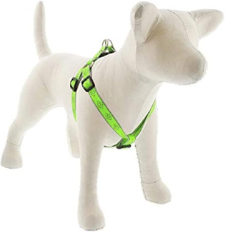 Lupine Reflective Step in Dog Harness 3/4" Wide Green Diamond with 20-30" Girth