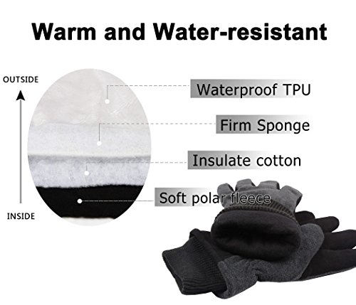 OZERO Winter Gloves Deerskin Leather Windproof -30 C Warm Gifts for Men and Women on Driving in Cold Weather