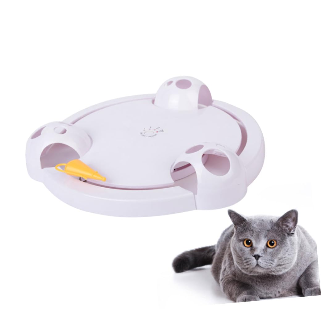 Beavorty 1pieza Juguete para Gatos Ratón Eléctrico Divertido Dispositivo Automático De Base Antideslizante y Regulación De para Estimulación y Entretenimiento Felineo