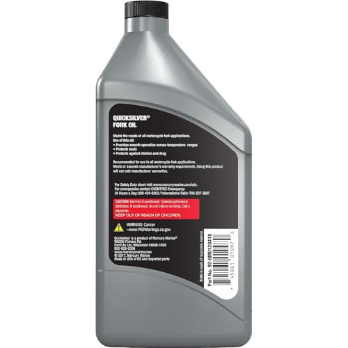 Image of Quicksilver 8M0128410 Motorcycle Fork Oil, 1 Quart