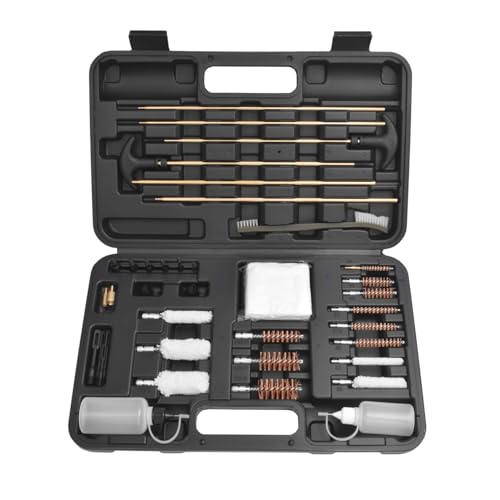 Motanar Gun Cleaning Kit Universal Gun Cleaner for Shotgun, Pistol, Rifle, All Guns with Lightweight Carrying Case (Plastic Jags & Loops)