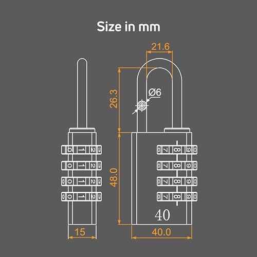 Image of AIDO 4-Digit Luggage Locks Pack of 2 | 40mm Number Locks for Door, Suitcase, Travel Bags, Sports Bags & Backpacks | Small Combination Padlocks for Locker & Tool Box | Water Resistant | 2 yr Warranty