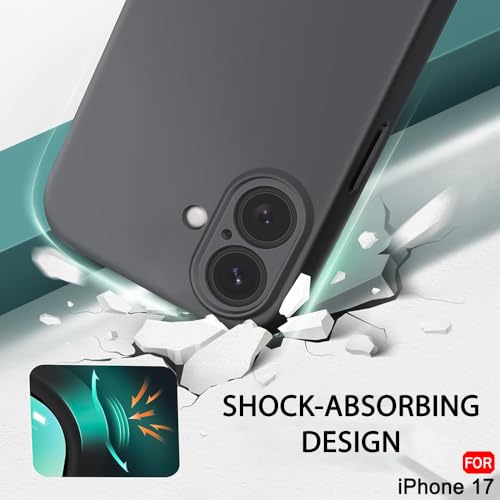 Image of TheGiftKart Liquid Silicone Back Cover Case for iPhone 17 | Soft Micro-Fibre Lining Inside | Camera & Screen Protection | Shockproof Back Cover Case for iPhone 17 (Silicone, Grey)