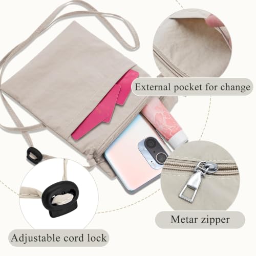 Image of Ultralight Cell Phone Purse - Nylon Small Crossbody Phone Bag with Zipper