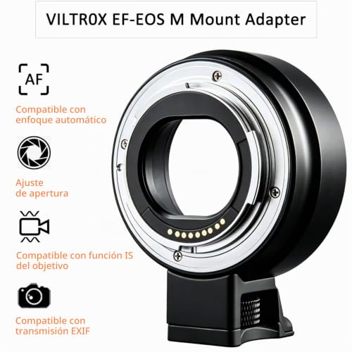 Adaptador de Lente EF-EOS M para usar tus objetivos Réflex en cámaras Canon EOS M M50 M6 2
