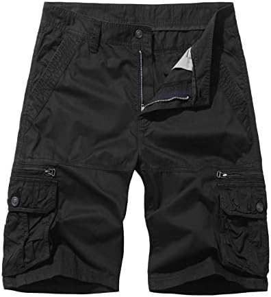 DONGD Mens Cargo Shorts Cotton Regular Fit Multi Pockets Outdoor ...