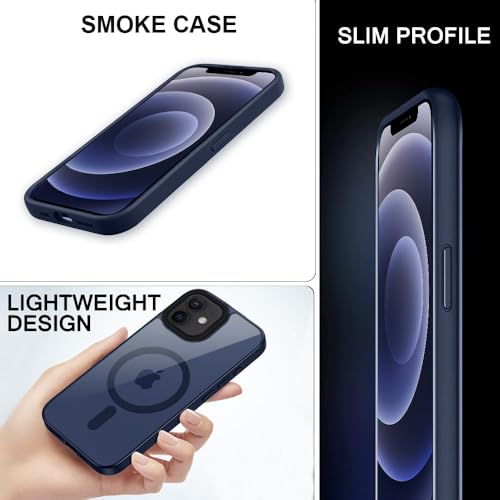 Image of iPhone 12 /12 pro Magsafe Hard Back Case | Matte Design & 360 Protection | Military-Grade Apple iPhone 12 /12 pro Cover | Strong Magnet Back - Blue