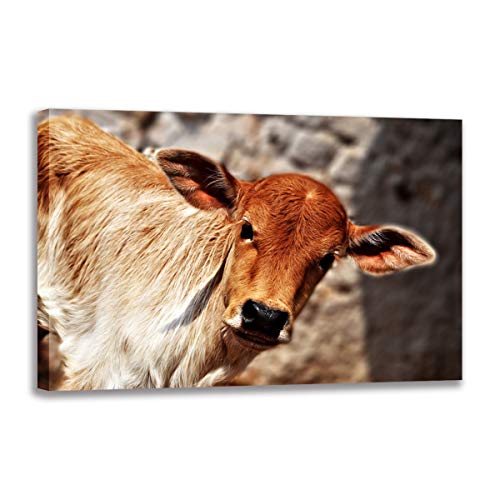 Impression sur toile WTD Mantiburi vache 30x50 cm aux finitions soignées