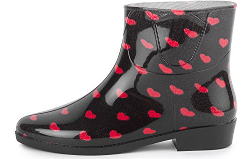 Ladeheid Kurze Gummistiefel Damen Elegant Regenstiefel Damen mit Muster LAZT201802 (Muster-13, 38 EU)
