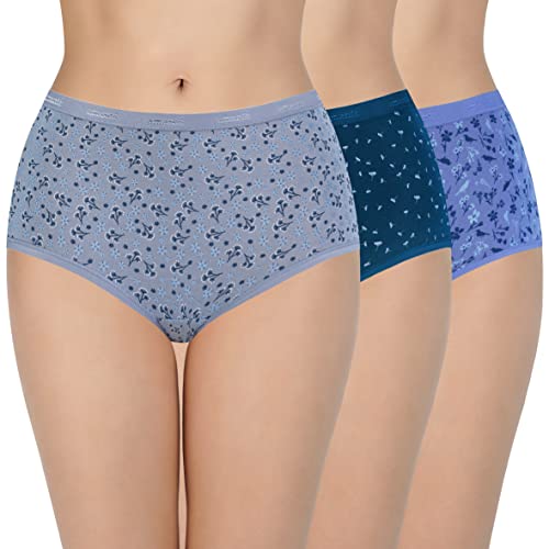 Image of Amante Printed Cotton Full Brief Panty Pack(Pack of 3)